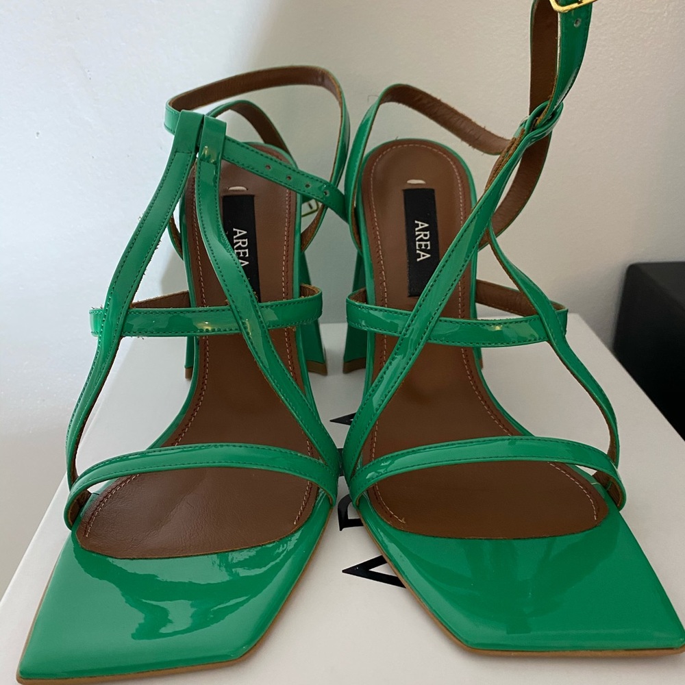 AREA NYC Green Leather Heel - Picture 5 of 6